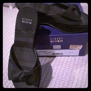 Stuart Weitzman Black Swede wedge